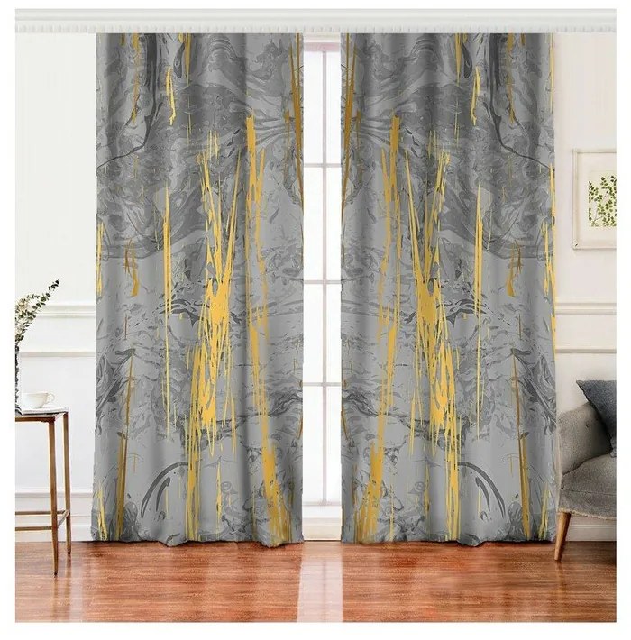 Draperii gri-aurii 2 buc. 140x260 cm – Mila Home