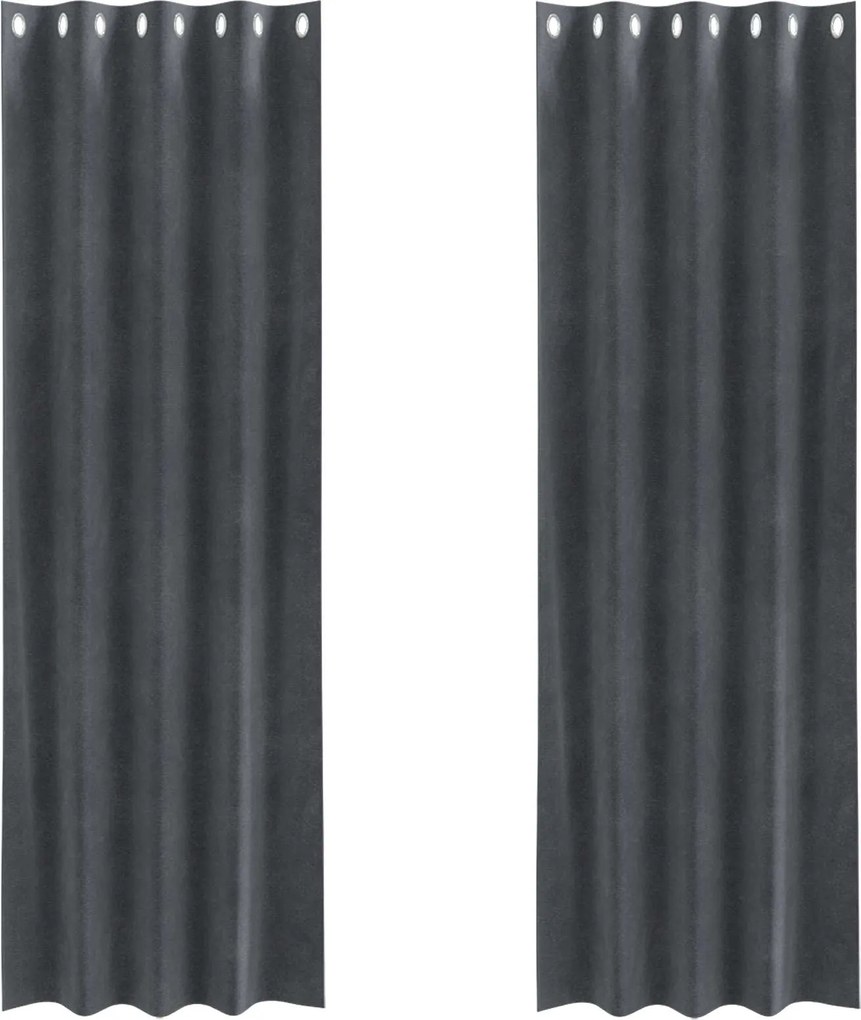 vidaXL Perdele opace 2 pcs Gri deschis 140 x 225 cm Catifea