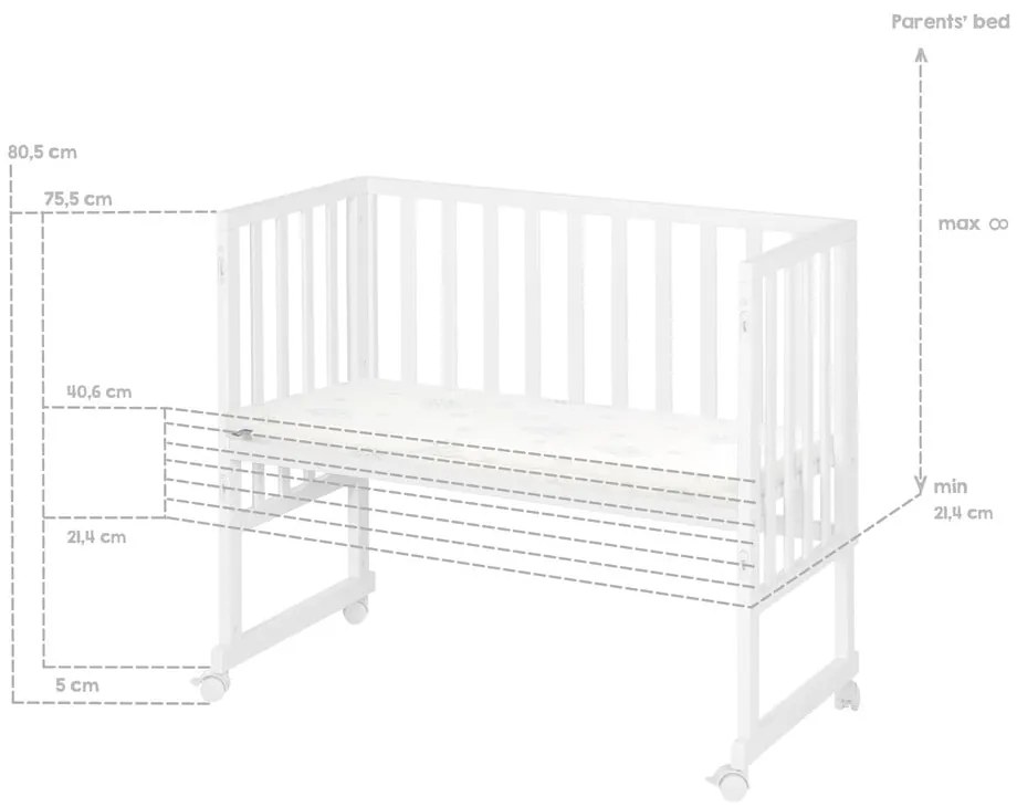 Pătuț alb 90x45 cm – Roba