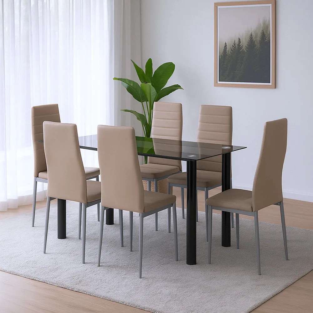 Denton 6+1 set de luat masa bej-gri