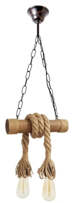 Lustră pe lanț KOS 2xE27/60W/230V fag