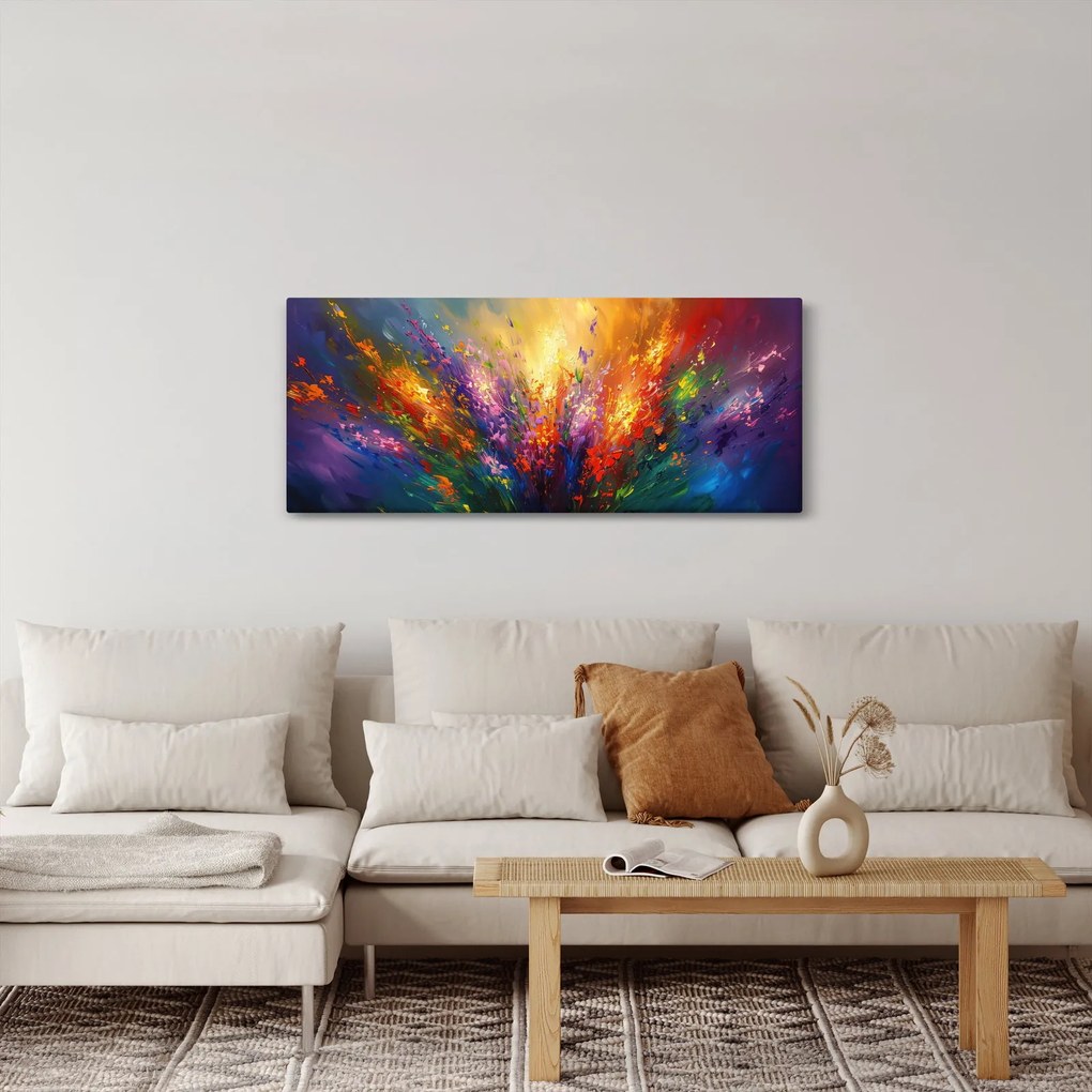 Tablou - Abstracție de flori (120x50 cm)