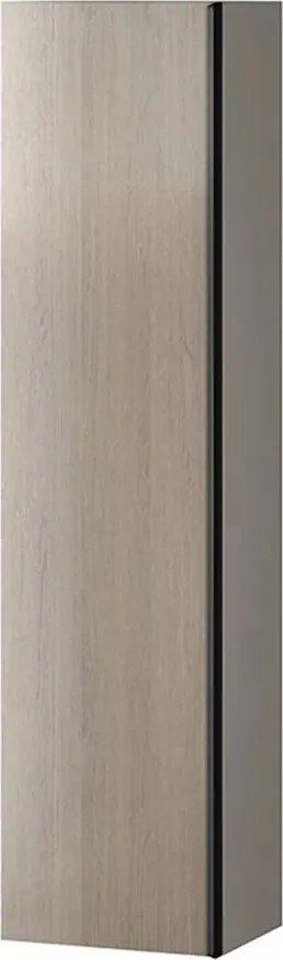 Dulap inalt suspendat Cersanit Virgo gri stejar 160x40 cm maner negru