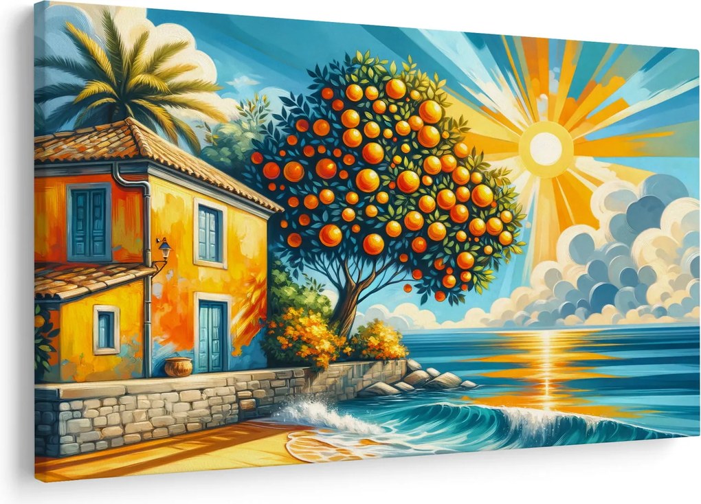Tablou - Casă cu portocale I. (90x60 cm)