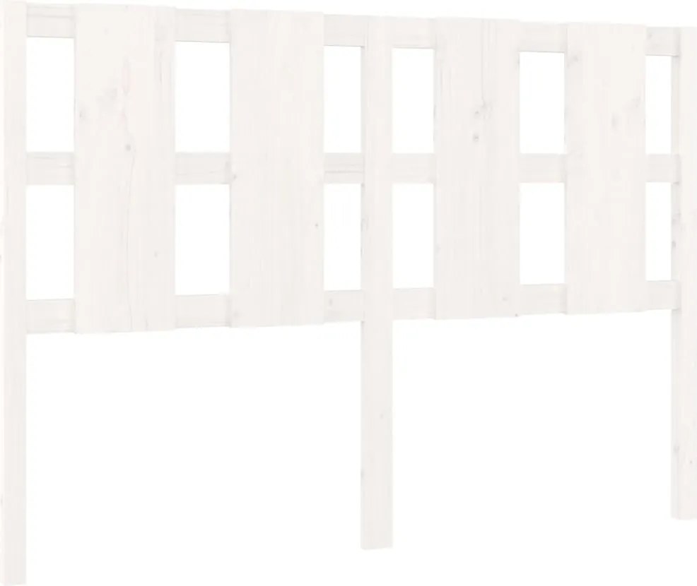 vidaXL Tăblie de pat, alb, 125,5x4x100 cm, lemn masiv de pin