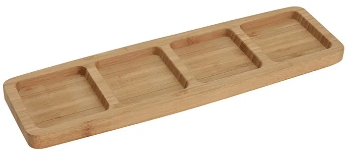 Platou din lemn de bambus, natur, Quatro, 33x10 cm