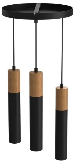 Lustră pe cablu CASSA 3xGU10/60W/230V neagră rotundă