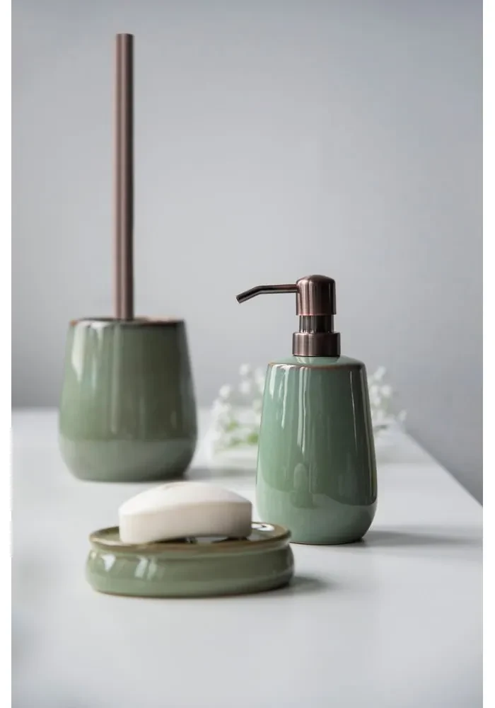 Perie WC din ceramică Wenko Sirmione, verde