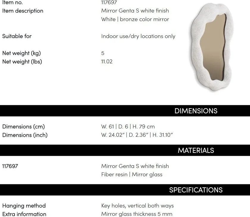 Oglinda decorativa design LUX Genta S