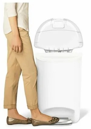 Simplehuman Coș cu pedale, 50 l, alb