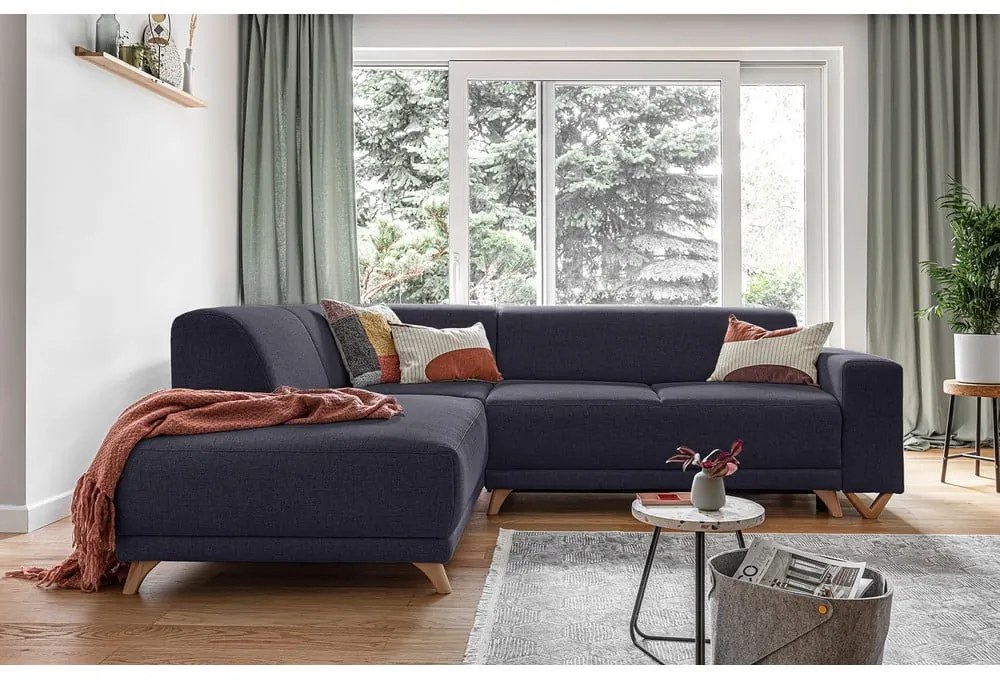 Colțar gri antracit extensibil/cu spațiu de depozitare (cu colț pe partea stângă/în formă de ”L”) Classy Sophie – Miuform