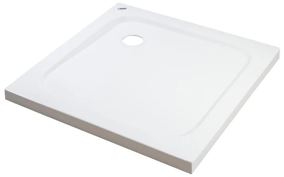 Coria 80x80x 5 cm tăviță de duș pătrată, acrilică, cu sifon inclus