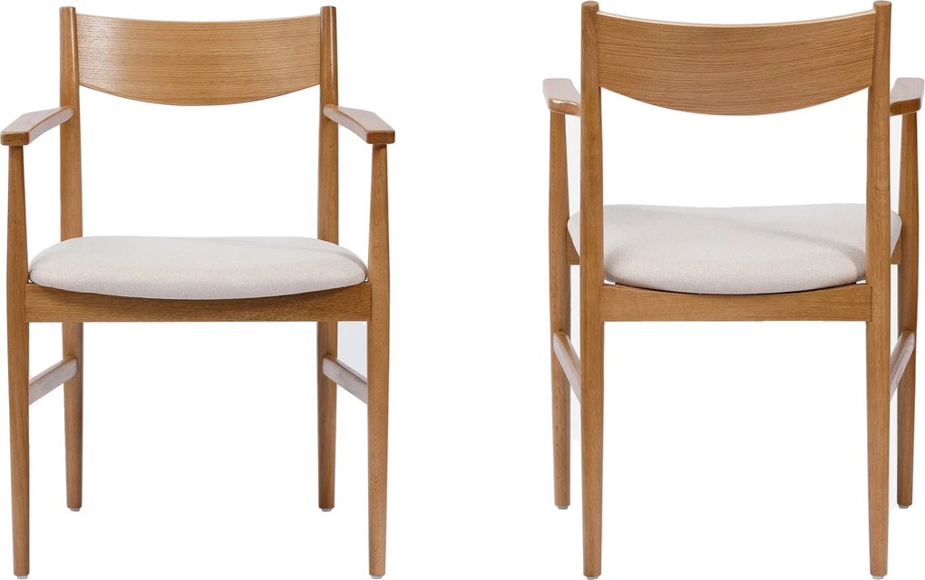 MAZZONI EXPORT LOUIS Bej Deschis/cadru Stejar Natural - SCAUN DIN LEMN TAPIȚAT PENTRU LIVING SUFRAGERIE BUCĂTĂRIE MODERN CLASSIC