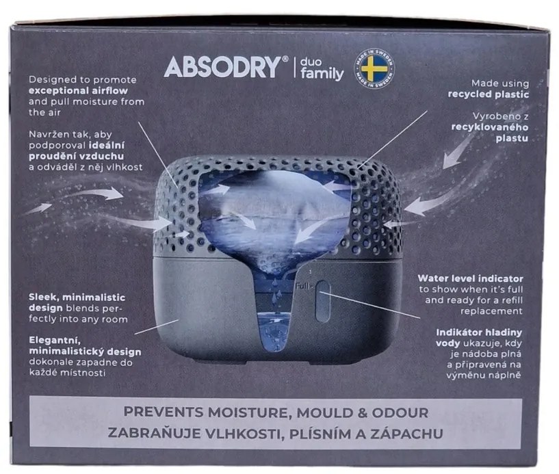 Absorbant umiditate Everbrand Absodry Duo Family Bag 3-series, până la 30 m3, gri închis