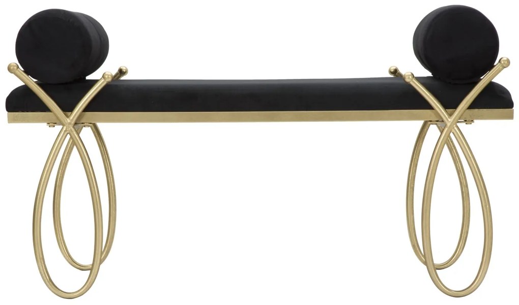 Mauro Ferretti Bancă Ribbon Neagră cm 112,5X49X53 | Aosom Romania