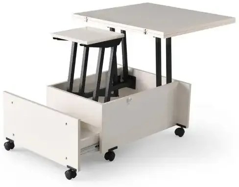 Masuta de cafea extensibila multifunctionala Smart Alb