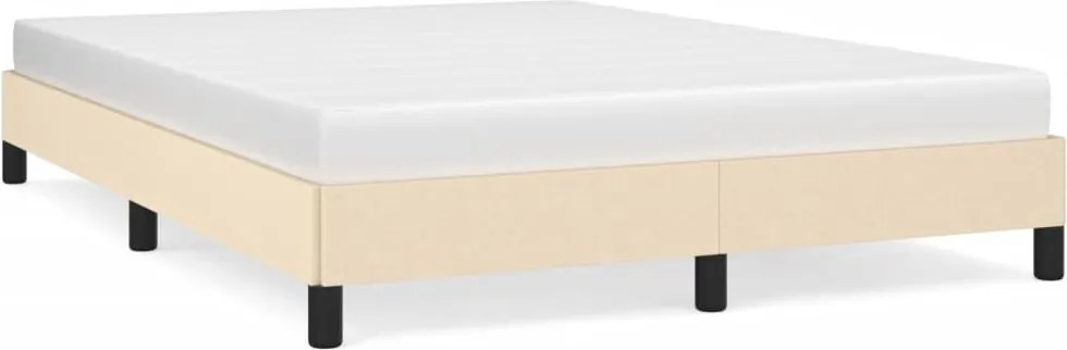 vidaXL Cadru de pat fără saltea, crem, 140x200 cm, textil