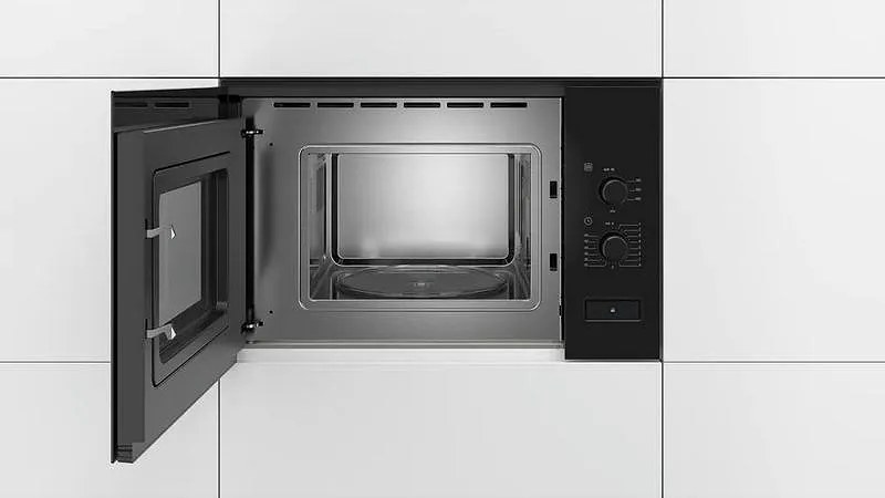 Cuptor cu microunde încastrabil Bosch BFL520MB0, 20 l, 800 W, 5 niveluri, Asistent de curățare, Oprire automată, Negru