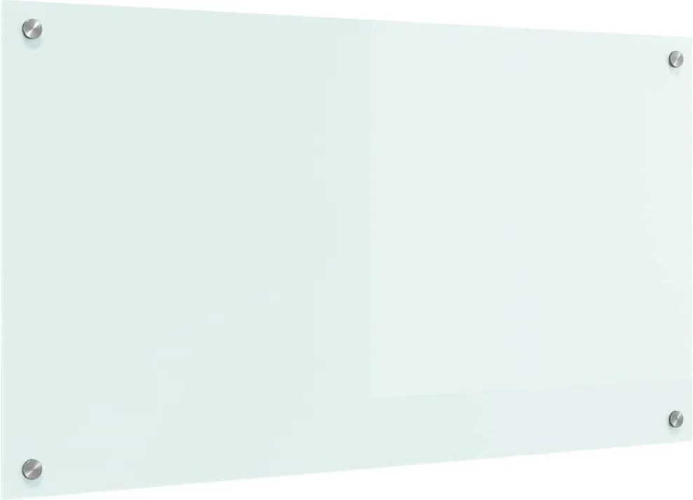 vidaXL Panou de bucătărie Alb 90 x 50 cm sticlă securizată