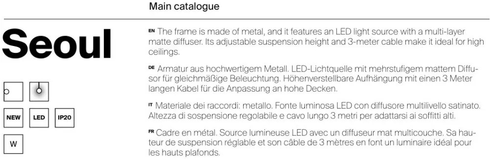 Lustra Suspendata LED, Alb, Seoul
