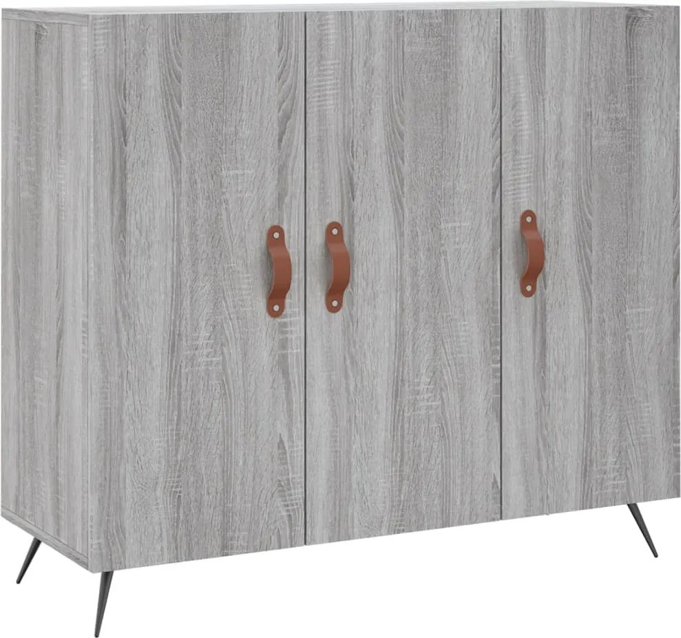 vidaXL Dulap, gri sonoma, 90x34x80 cm, lemn compozit
