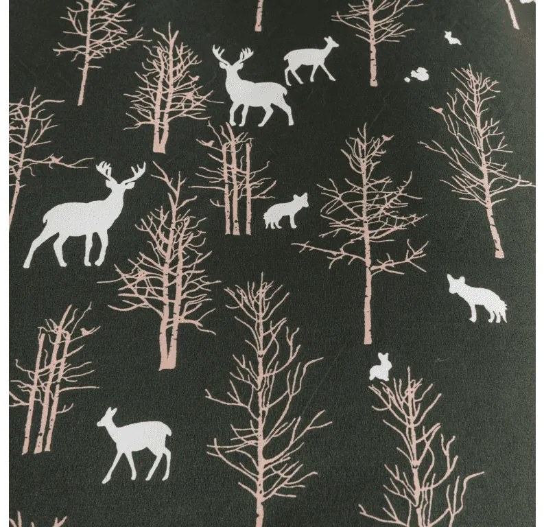 Lenjerie de pat din microfibra OAK DEER verde inchis Dimensiune lenjerie de pat: 70 x 90 cm | 140 x 200 cm