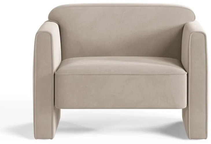 Fotoliu bej cu tapițerie din catifea Abby – Micadoni