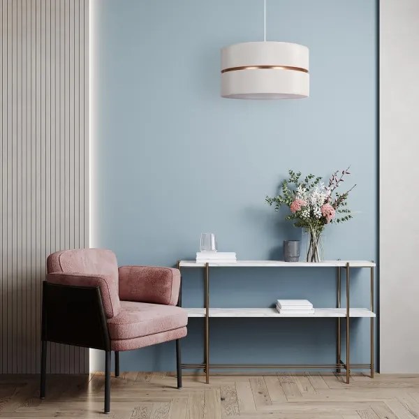 Lustră pe cablu Duolla DUO 1xE27/15W/230V d. 40 cm crem/auriu