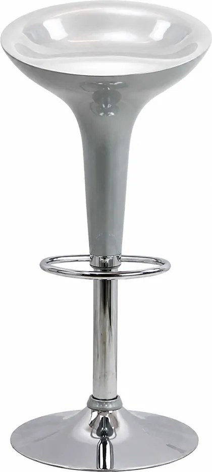 Scaun de bar argintiu ABS 101 - Elegant, Reglabil, Suport pentru Picioare