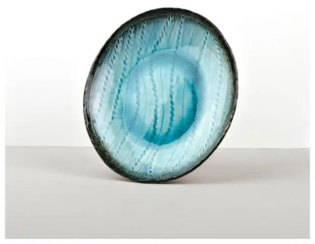 Farfurie ovală din ceramică MIJ Sky, 24 x 20 cm, albastru
