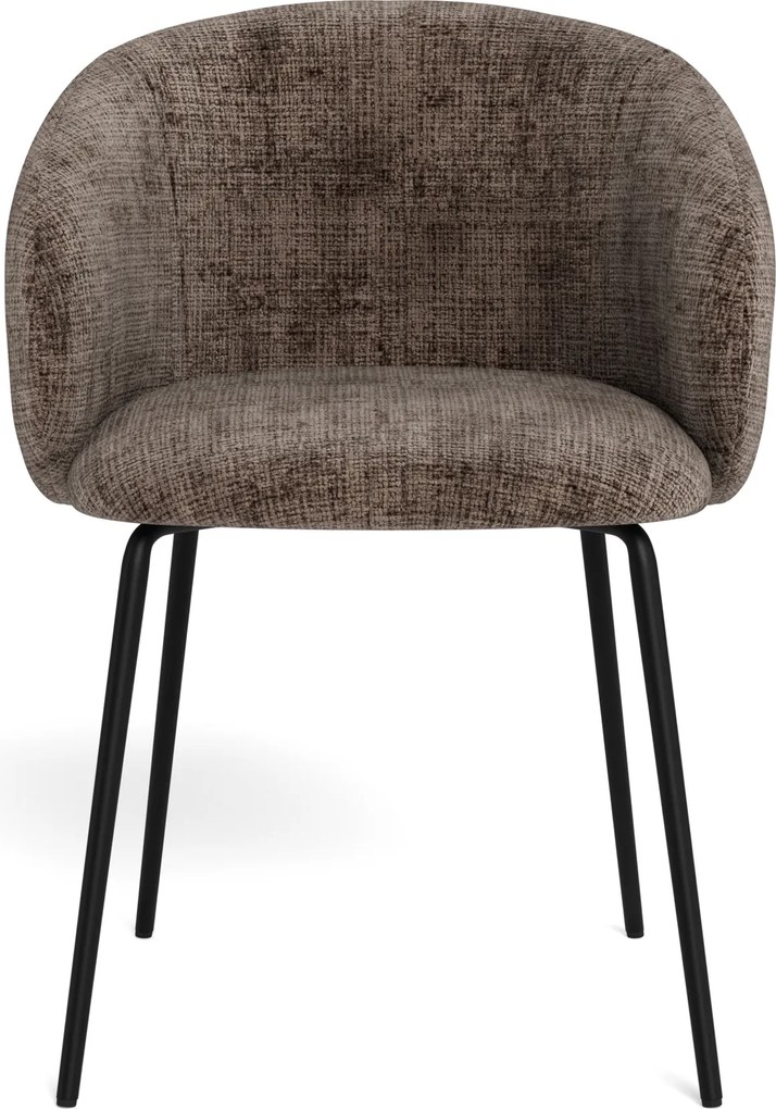 MAZZONI EXPORT CLARA Maro Stins (țesătură Juto 24)/picioare negre - SCAUN MODERN ADÂNC TAPIȚAT PENTRU SALON/LIVING/BIROU LOFT