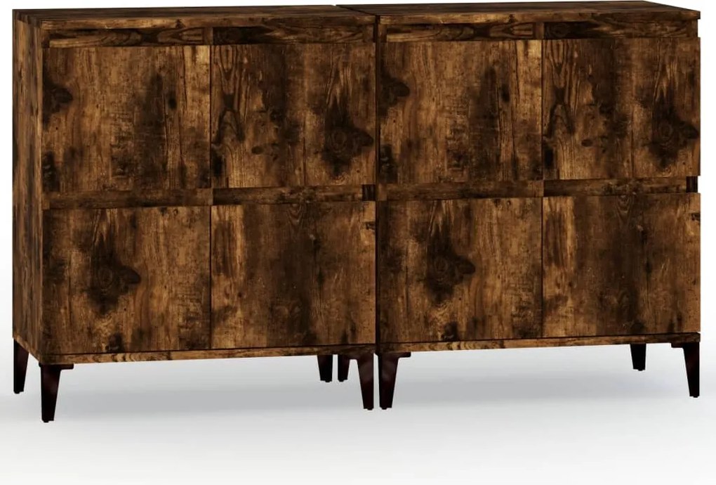 vidaXL Dulapuri, 2 buc, stejar afumat, 60x30x75 cm, lemn prelucrat