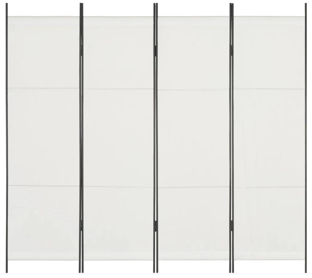 280251 vidaXL Paravan de cameră cu 4 panouri, alb, 200 x 180 cm