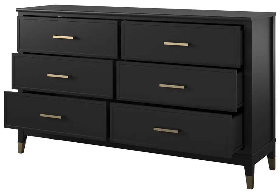 Comodă CosmoLiving by Cosmopolitan Westerleigh, 144 x 85 cm, negru