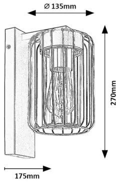 Aplică de exterior Rabalux 77106 TARPA 1xE27/40W/230V IP44