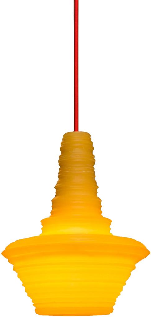 Stupa Small - Pendul cu abajur galben din rășină