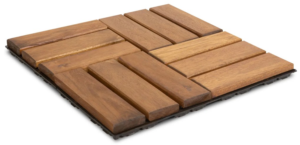 Pardoseala din lemn - 12 lamele - 30 x 30 cm - maro deschis - 6 buc pachet