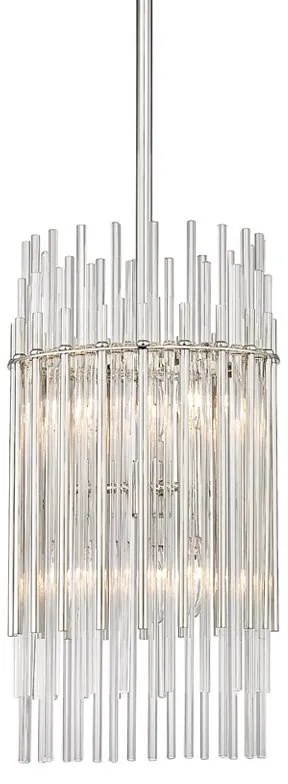 Lustra suspendata LUX, design elegant, WALLIS nichel lucios, cu 6 surse de lumina