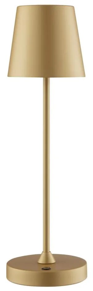 Brilliant - Lampă de birou LED ELORA, tactilă, reîncărcabilă și reglabilă, 2,5W/5V, 2700K, IP44, auriu