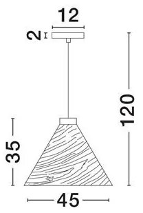 Lustra/Pendul lemn natural, ELYSIAN, D 45cm