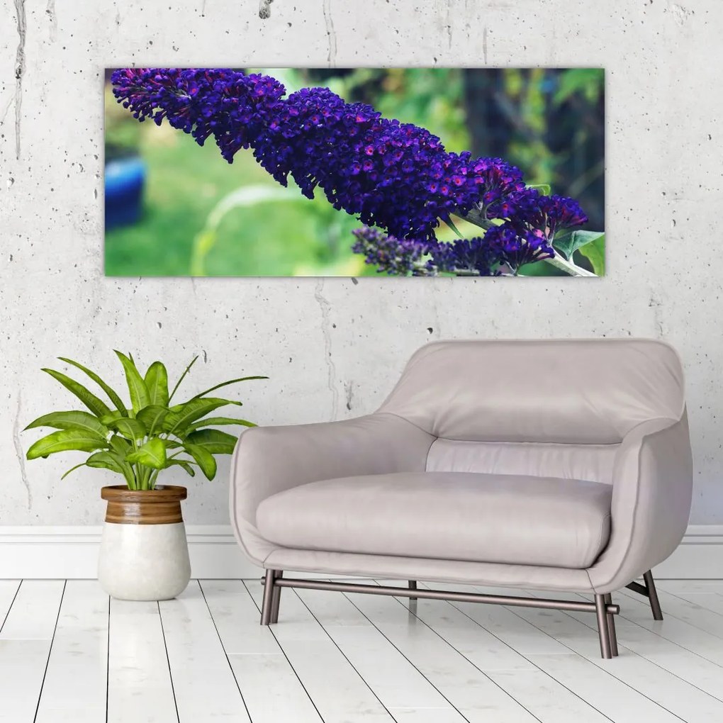 Tablou cu floare albastră (120x50 cm)