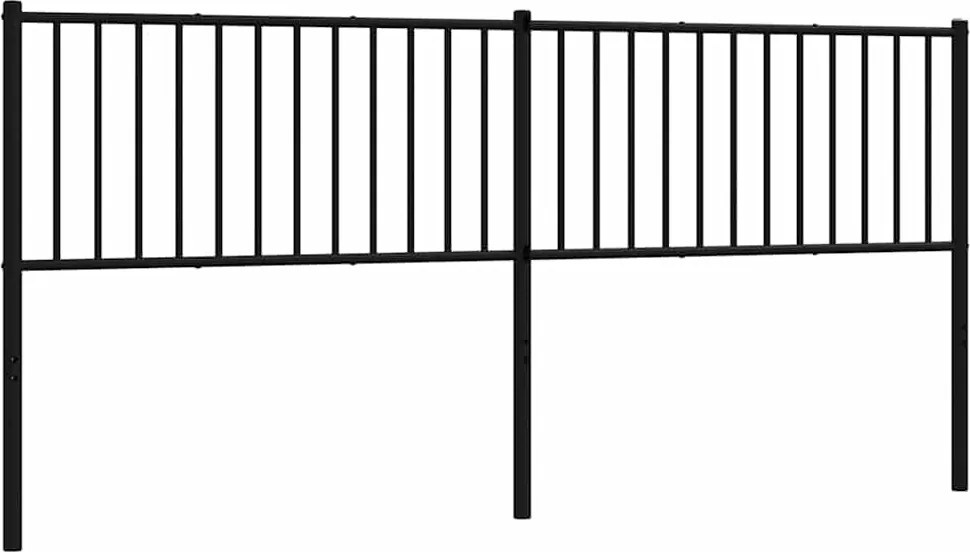 vidaXL Tăblie de pat de schimb metalică, negru, 193 cm