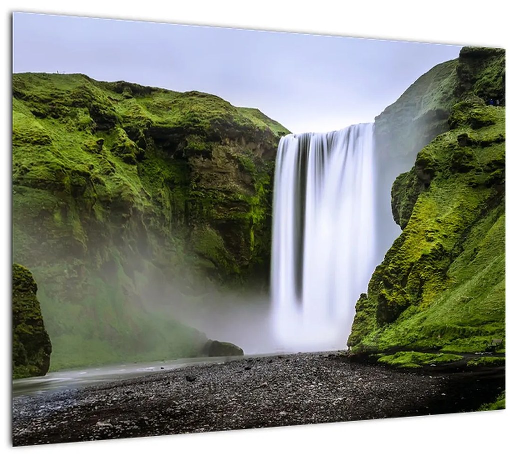 Tablou pe sticlă cu cascade (70x50 cm)