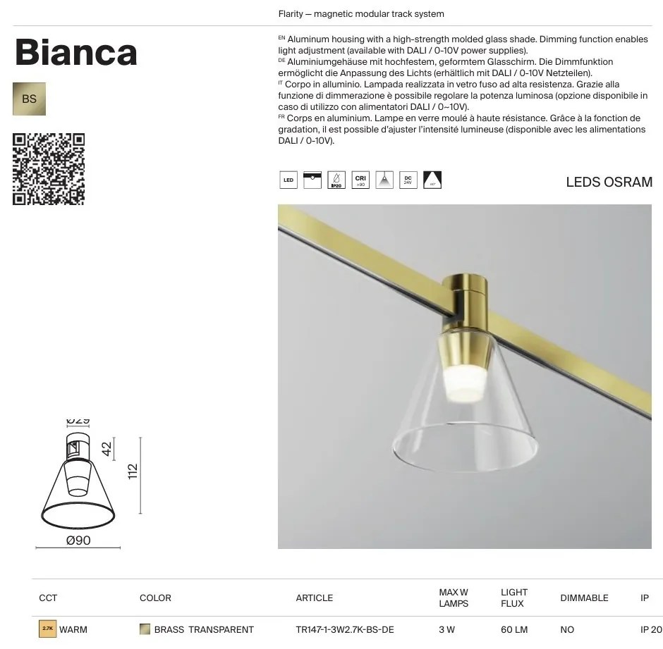 Accesoriu, Spot pentru Sistem Modular Magnetic Flarity, Bianca alama