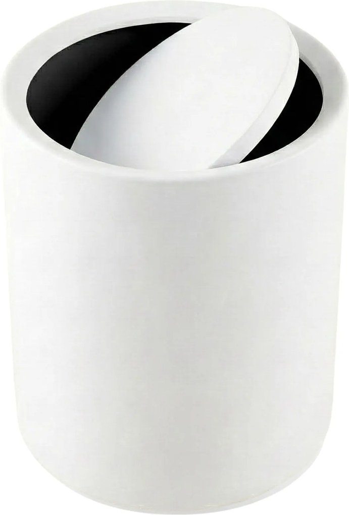 Coș de gunoi pentru baie RUND, 6 l, alb