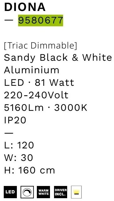 Lustra LED design modern DIONA 120x30cm, 2700K
