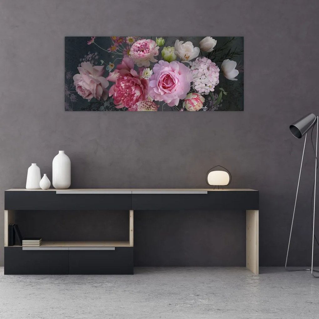 Tablou - Flori de grădină (120x50 cm)