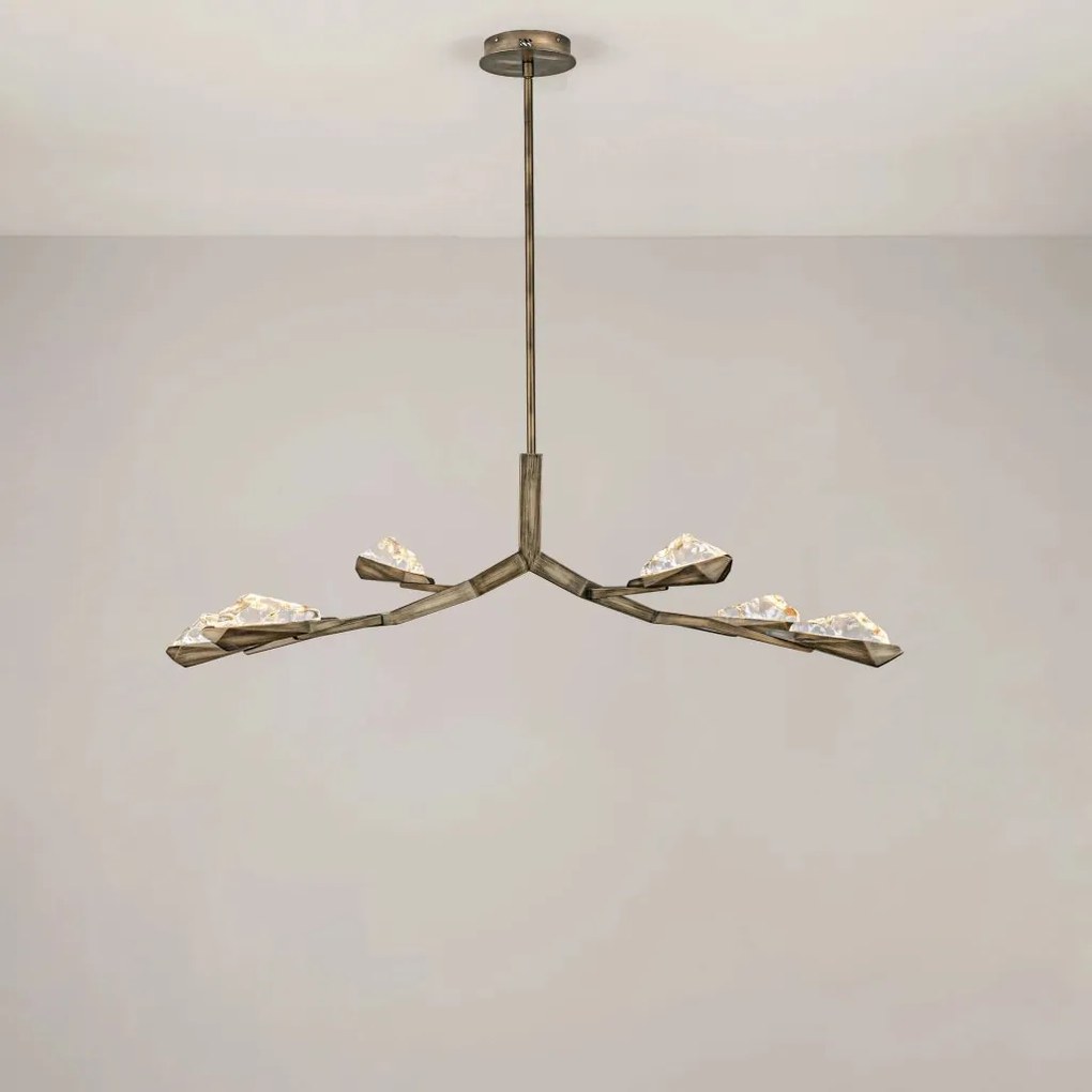 Lustra LED alama antic cu sticla lucrat manual GRETA 34W