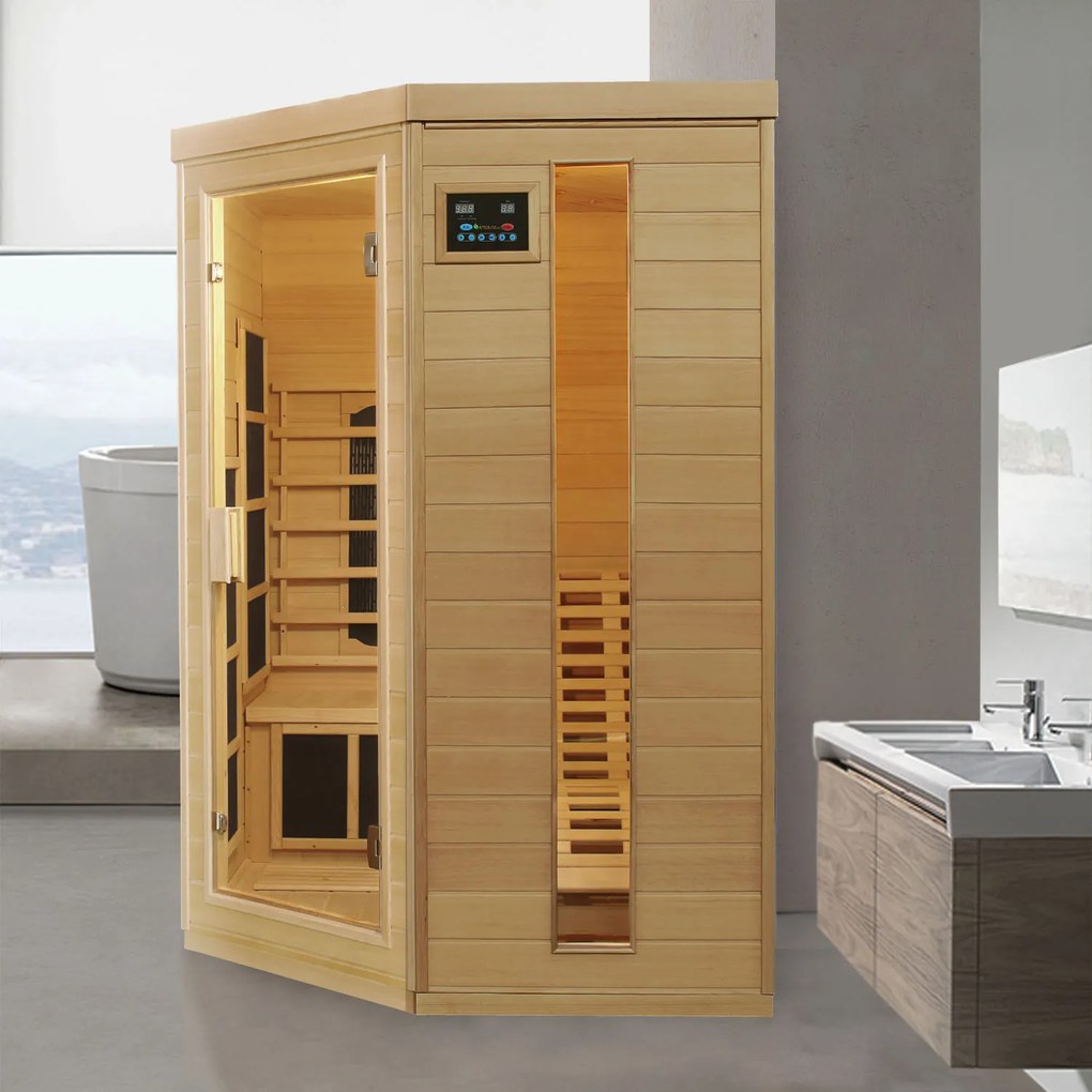 Infračervená sauna/ tepelná kabína Esbjerg s triplexným vykurovacím systémom a drevom Hemlock