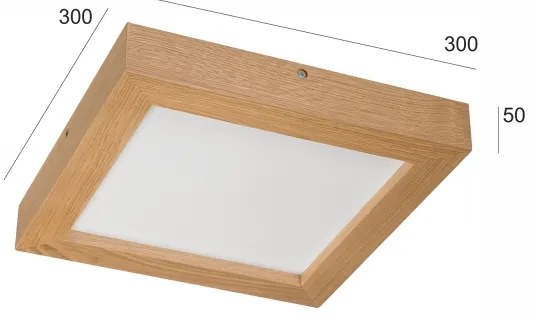 Plafonieră LED dimabilă Brilagi WOODY FRAME LED/24W/230V stejar 30x30 cm IP44 + telecomandă